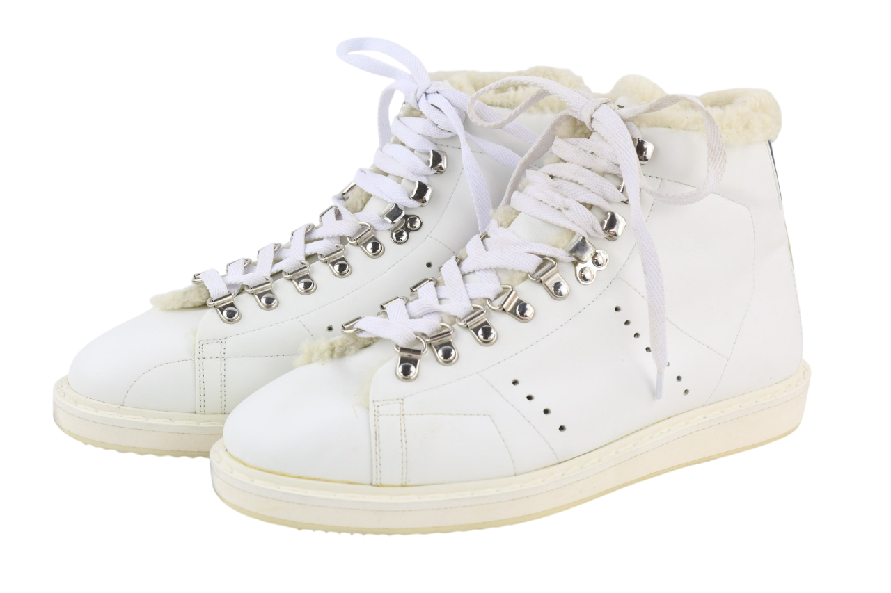 GOLDEN GOOSE Stargame Mens Sneakers EU43 UK9 White Leather Shearling RRP$519