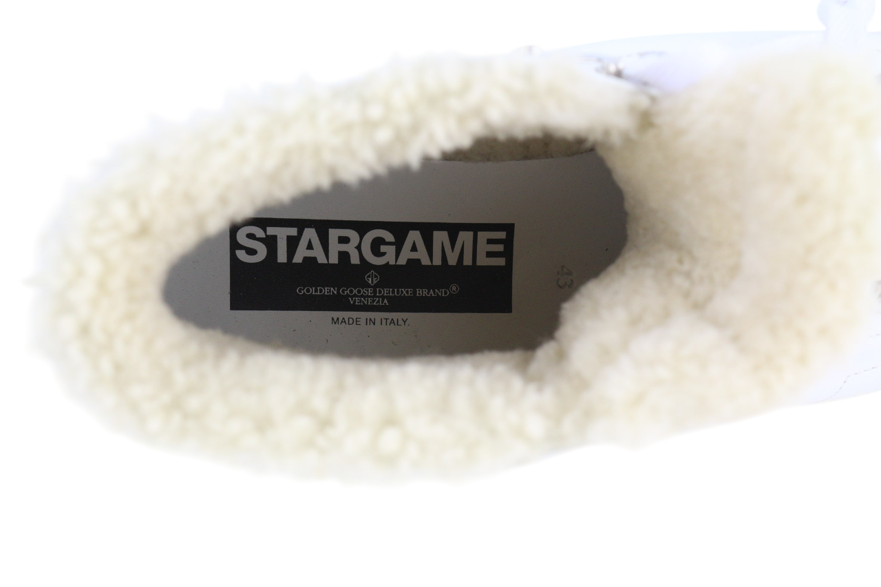 GOLDEN GOOSE Stargame Mens Sneakers EU43 UK9 White Leather Shearling RRP$519