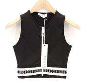 RICHMOND Fitness Womens T-Shirt S Black Sleeveless Zipper Crew Neck Crop