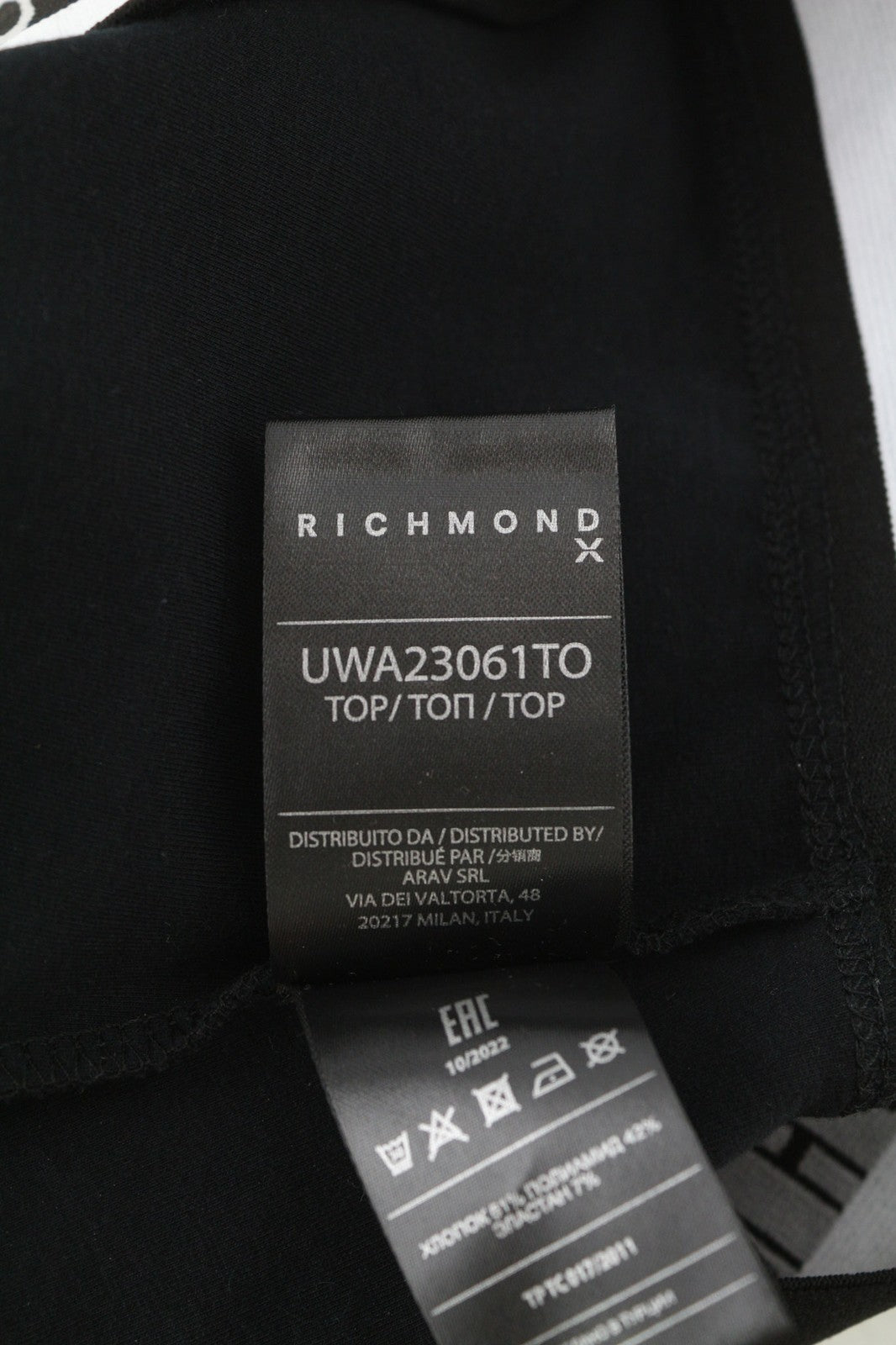 RICHMOND Fitness Womens T-Shirt S Black Sleeveless Zipper Crew Neck Crop