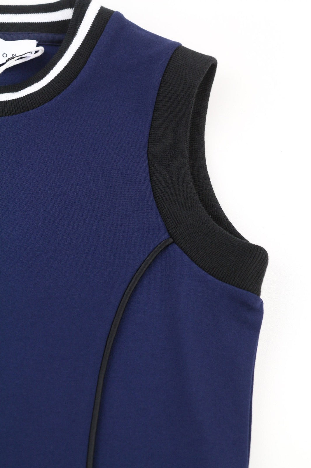 RICHMOND Womens T-Shirt S Dark Blue Sleeveless  Crew Neck Crop Tank Stretch