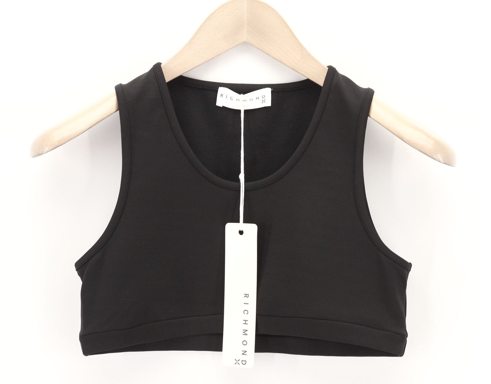 RICHMOND Fitness Womens T-Shirt S Black Round  Neck Crop Tank Top All Seasons