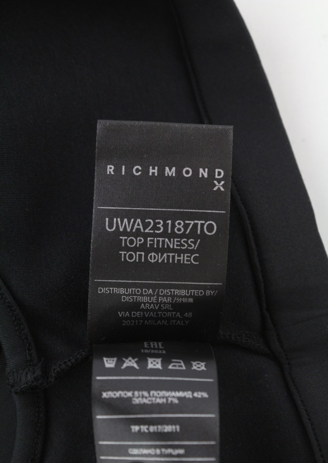 RICHMOND Fitness Womens T-Shirt S Black Round  Neck Crop Tank Top All Seasons