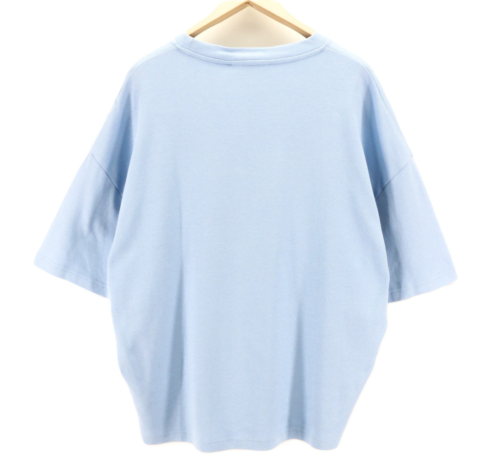 JOHN RICHMOND Mens T-Shirt M Blue Placid Short Sleeve Oversized Crew Printed