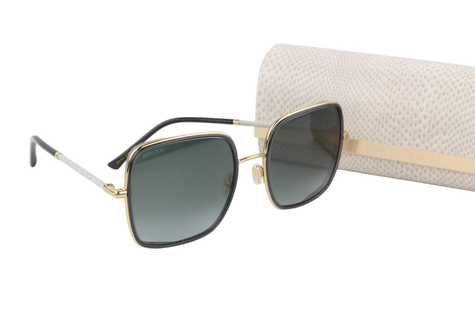 JIMMY CHOO Jayla/S Womens Sunglasses ONE SIZE Tinted Glitter Gold Tone RRP€349