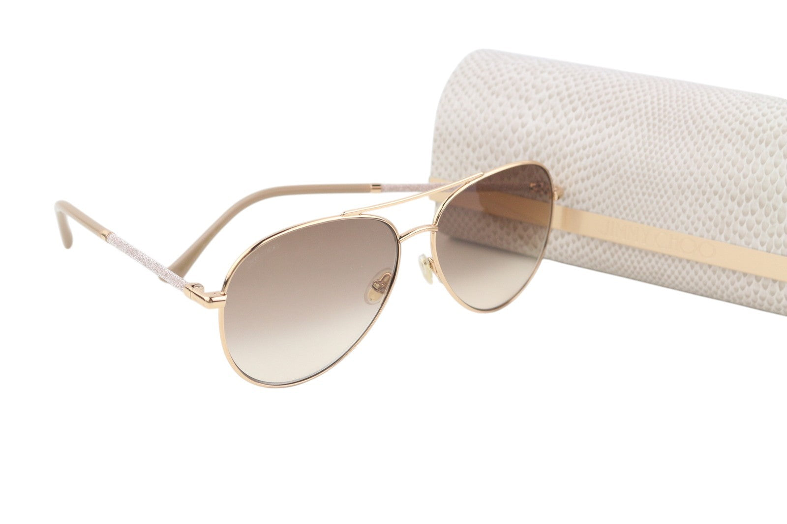 JIMMY CHOO Devan/S Womens Sunglasses ONE SIZE Glitter Rose Gold Frame RRP€349