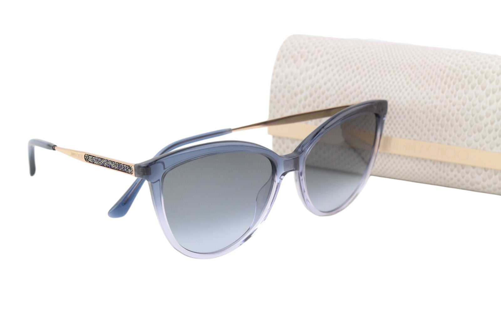 JIMMY CHOO Belinda Womens Sunglasses ONE SIZE Blue Tinted Cateye RRP€349
