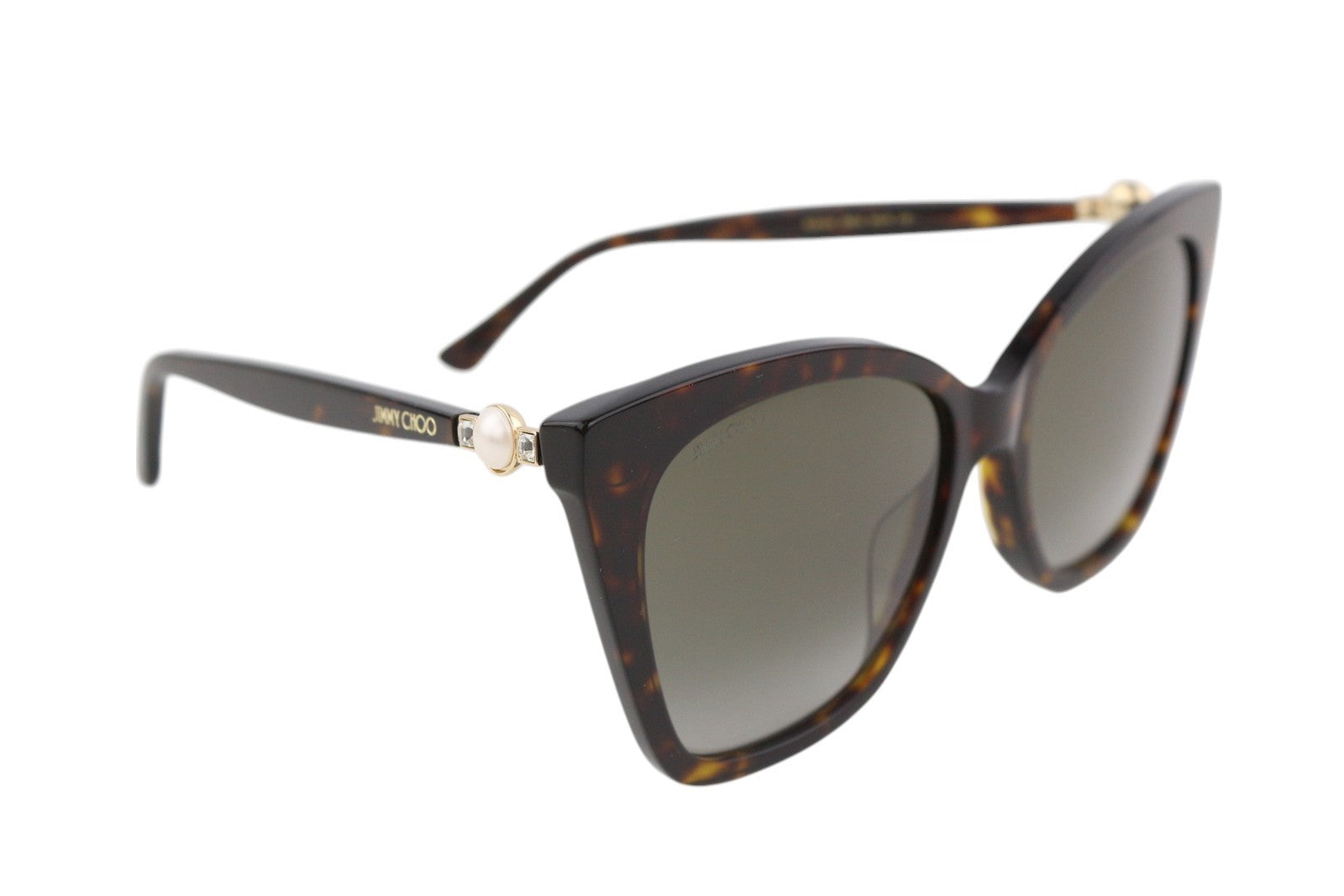 JIMMY CHOO Rua/G/S Women Sunglasses RRP€399 Brown Animal Print Frame Cateye