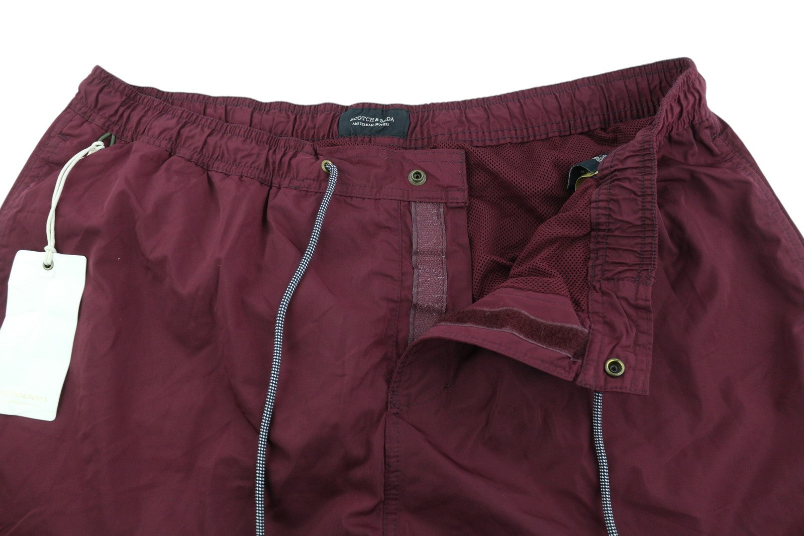 SCOTCH & SODA Men Swimwear ~W34 Burgundy Elastic Waist Mesh Lined Beach Bottom