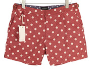 SCOTCH & SODA Men Swimwear ~W32 Dark Red Polka Dot Pattern Zip Fly Logo Pockets