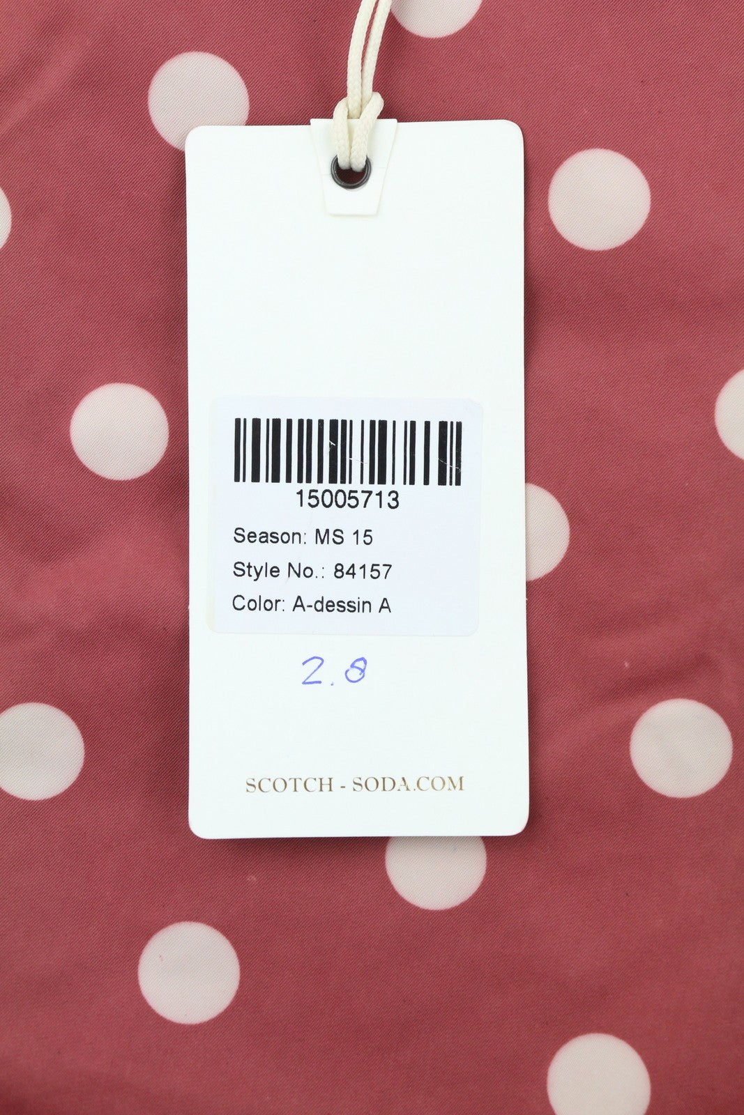 SCOTCH & SODA Men Swimwear ~W32 Dark Red Polka Dot Pattern Zip Fly Logo Pockets