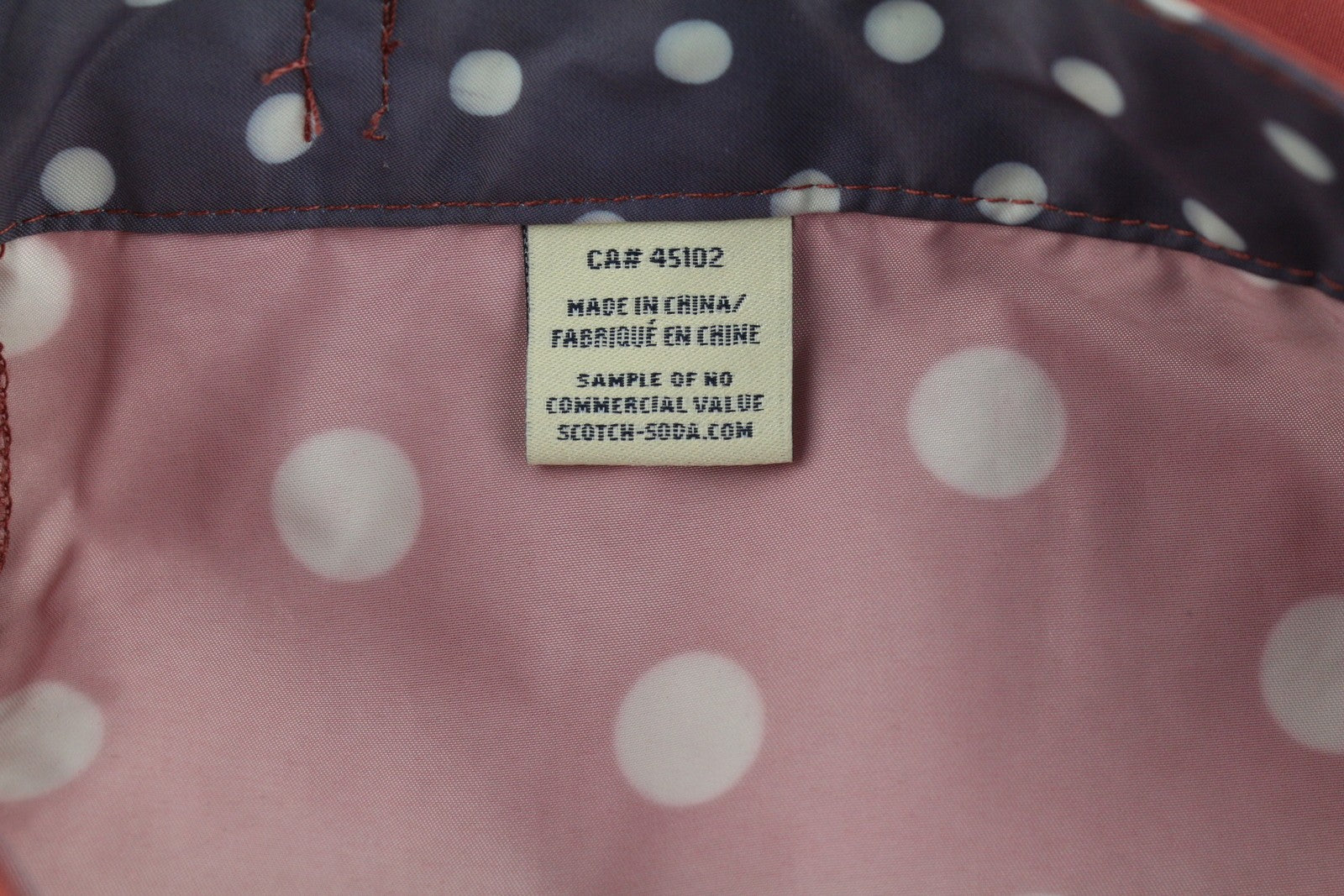 SCOTCH & SODA Men Swimwear ~W32 Dark Red Polka Dot Pattern Zip Fly Logo Pockets