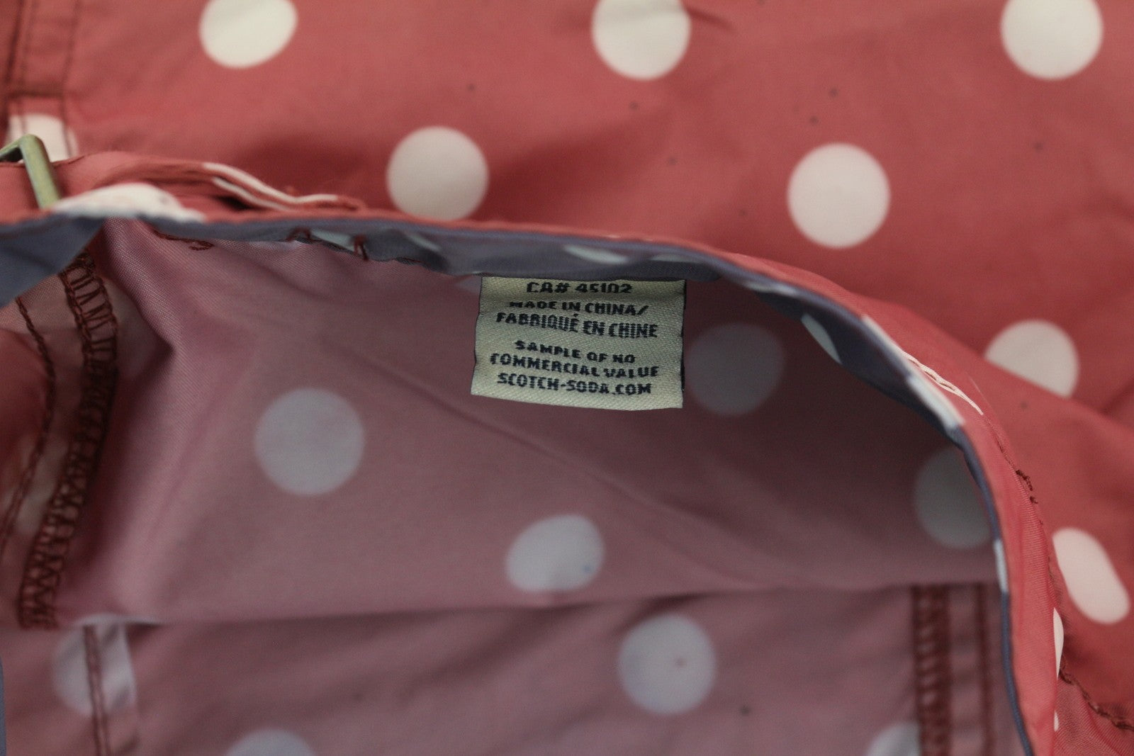 SCOTCH & SODA Men Swimwear ~W34 Dark Red Polka Dot Pattern Zip Fly Logo Pockets