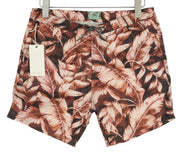 SCOTCH & SODA Men Swimwear L Purple Leaf Patterned Zip Fly Drawstring Waist