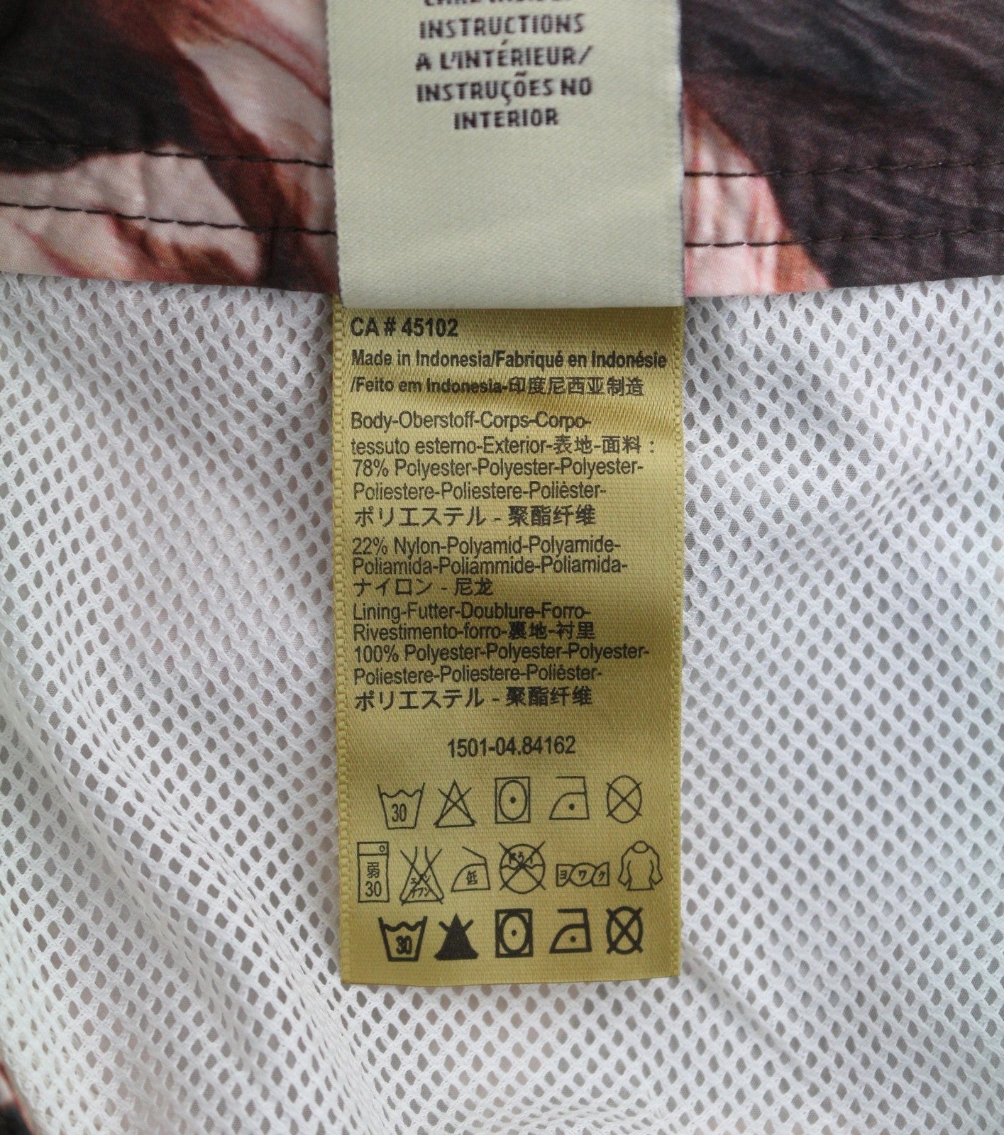 SCOTCH & SODA Men Swimwear S Purple Leaf Patterned Zip Fly Drawstring Waist