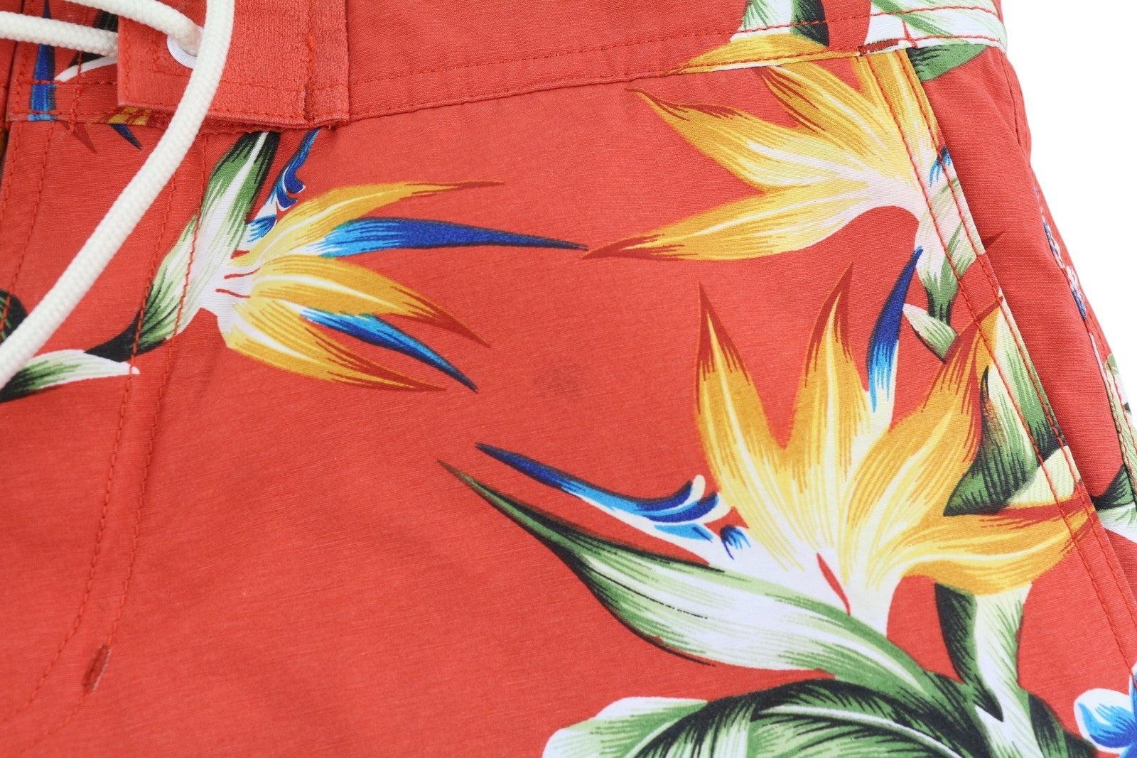 SCOTCH & SODA Men Swimwear S Red Floral Pattern Mesh Lined Drawstring Waist