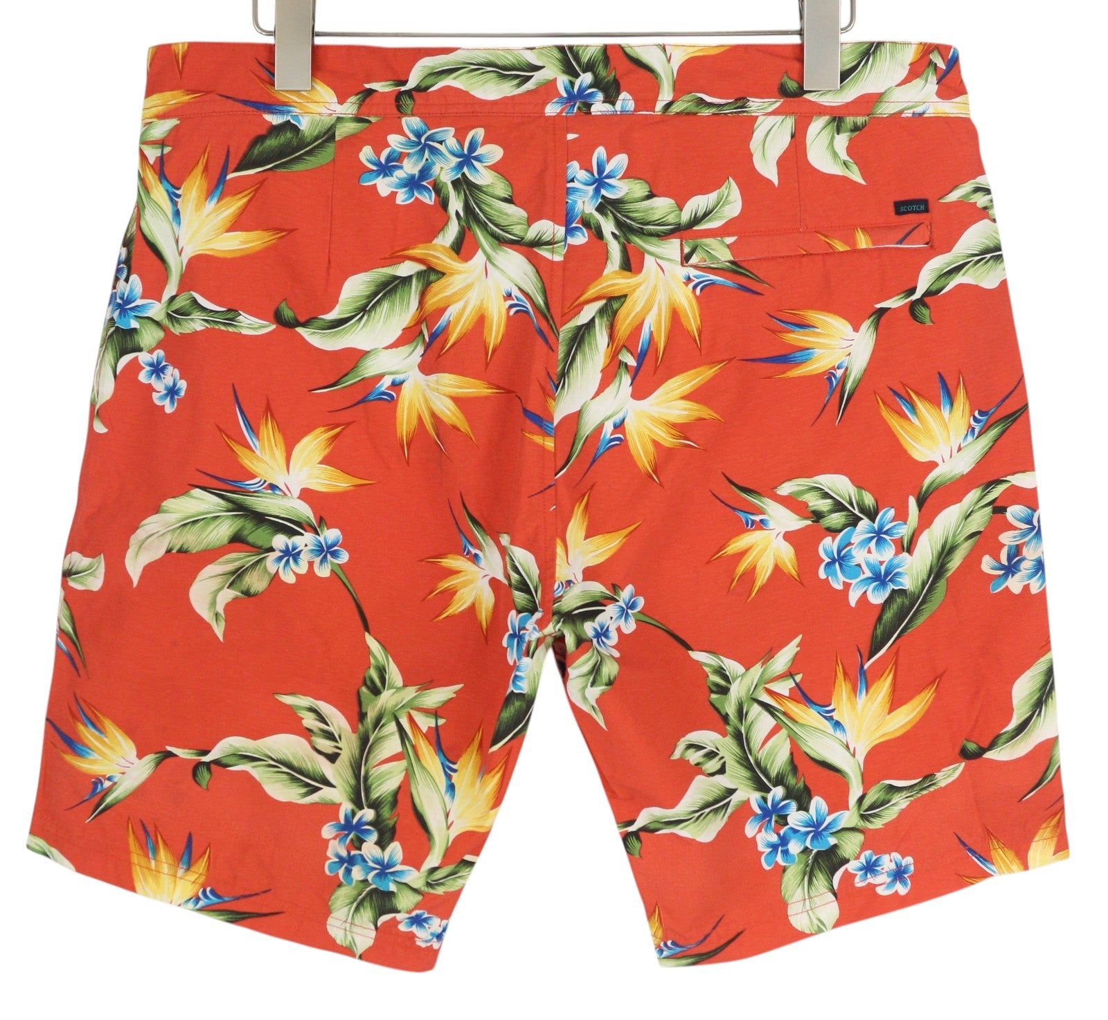 SCOTCH & SODA Men Swimwear W38 Red Floral Pattern Mesh Lined Drawstring Waist