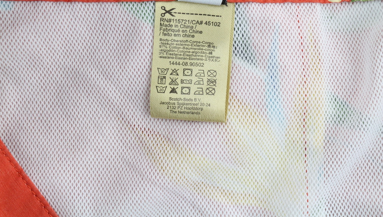 SCOTCH & SODA Men Swimwear W38 Red Floral Pattern Mesh Lined Drawstring Waist