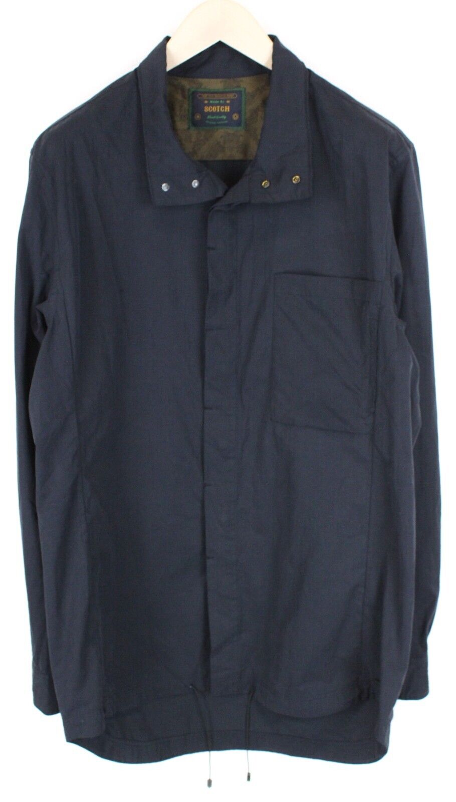 SCOTCH & SODA Mens Jacket XL Lightweight Longer  Navy Overshirt Styled Unlined