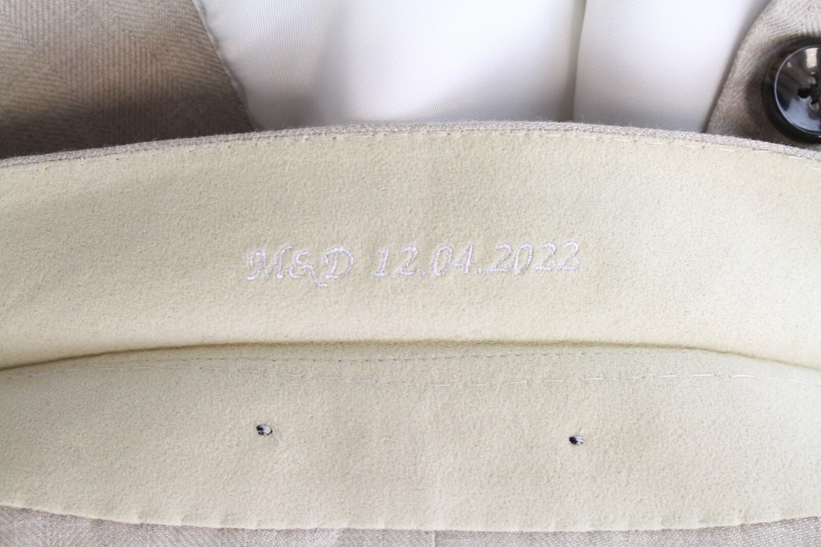 SUITSUPPLY La Spalla Mens Suit UK40R Beige 3 Pc Wool Silk Linen Herringbone