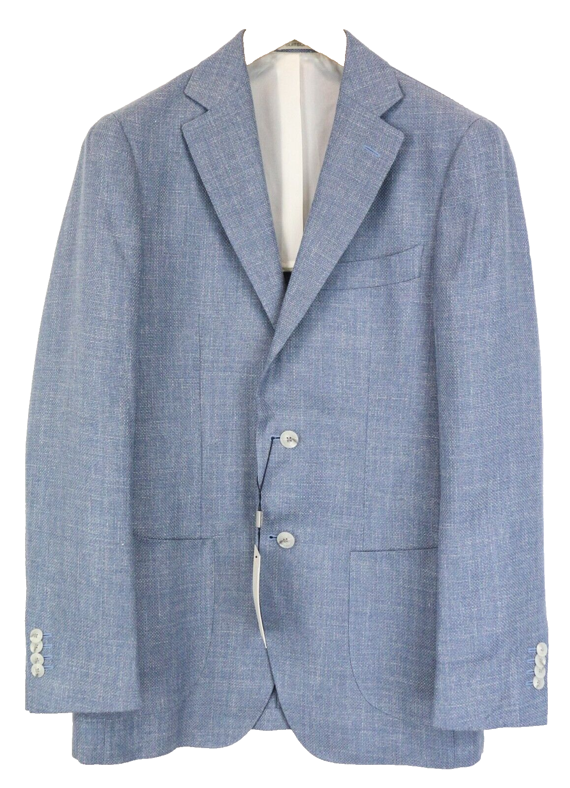 SUITSUPPLY Havana Mens Blazer UK36R Blue Slim Wool Silk Linen Cashmere Melange