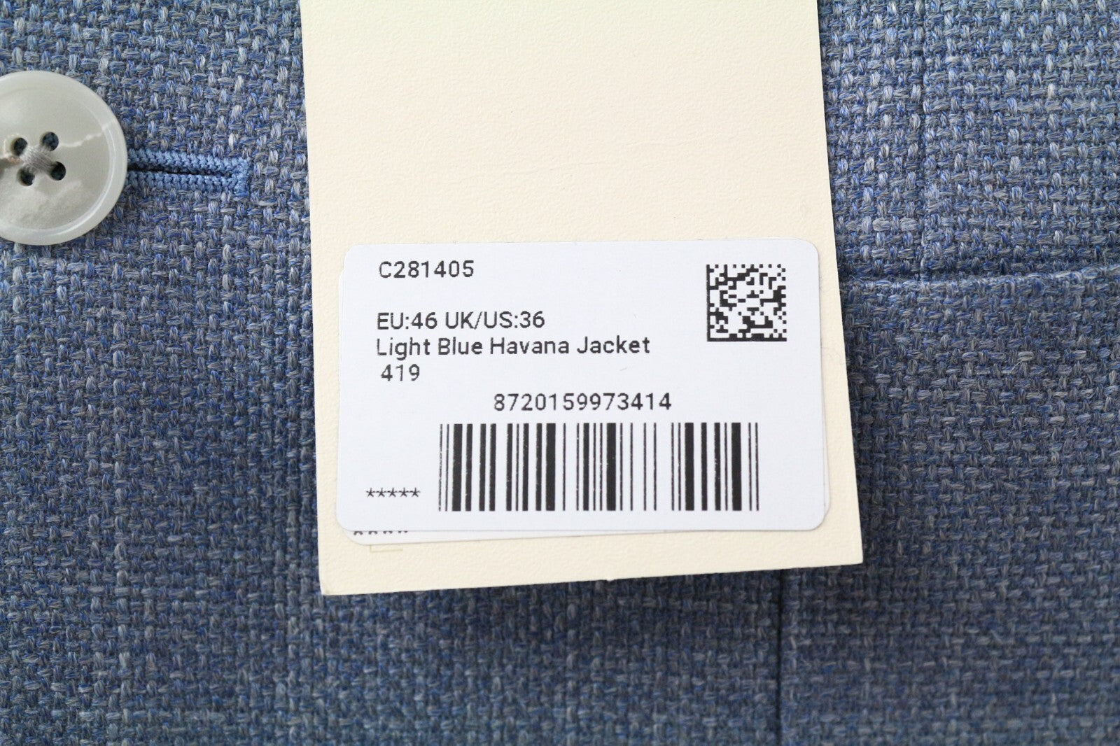 SUITSUPPLY Havana Mens Blazer UK36R Blue Slim Wool Silk Linen Cashmere Melange