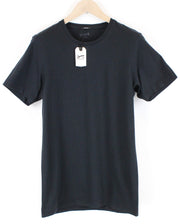 DENHAM Tubular S Tee Black Womens  Plain Round Neck Short Sleeve Top