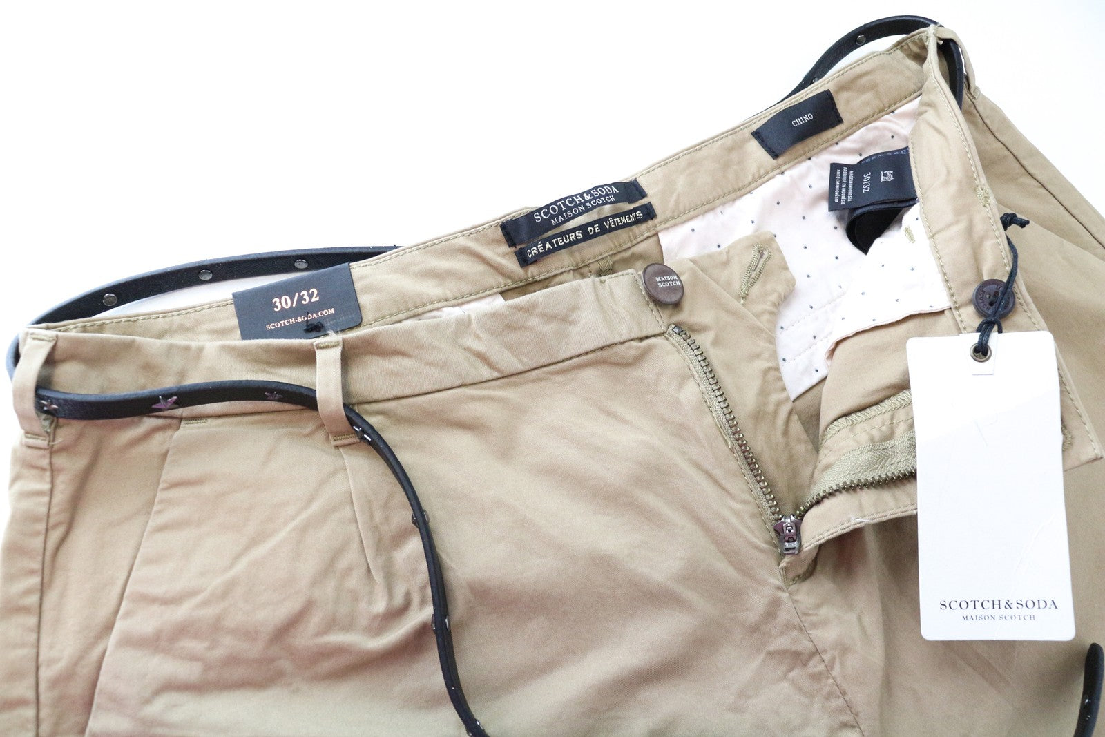 MAISON SCOTCH Womens Slim Trousers W30/L32 Brown  Slit Pocket Style