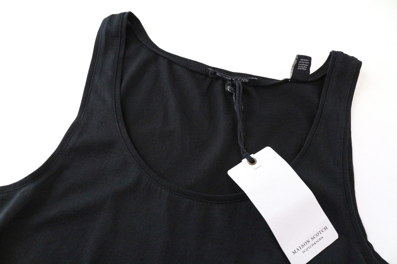 MAISON SCOTCH Womens Tank Top XS Black  Round Neck Sleeveless Basic