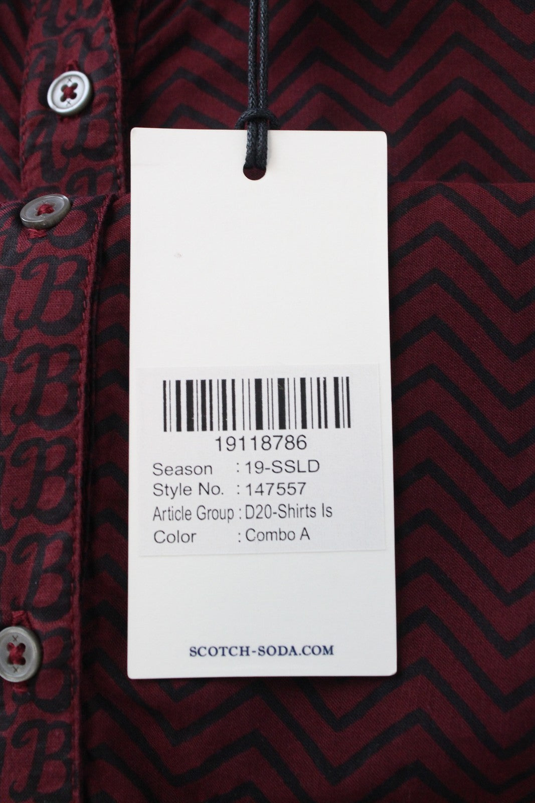 SCOTCH & SODA  Blauw Womens Shirt ~L Red Sheer Lightweight Patterned