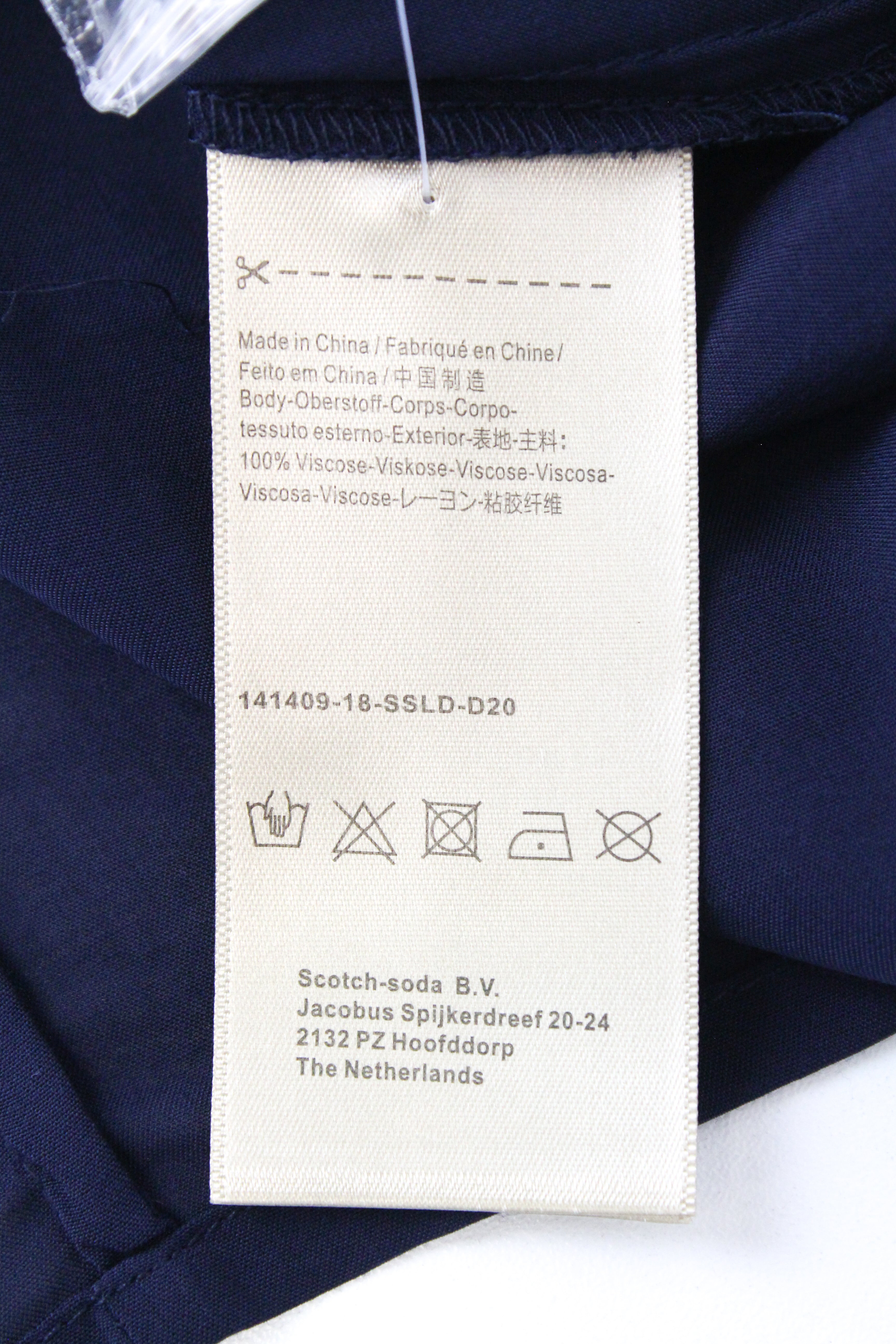 SCOTCH & SODA  Blauw Shirt XS Navy Womens Button-Up Flared Lightweight Top