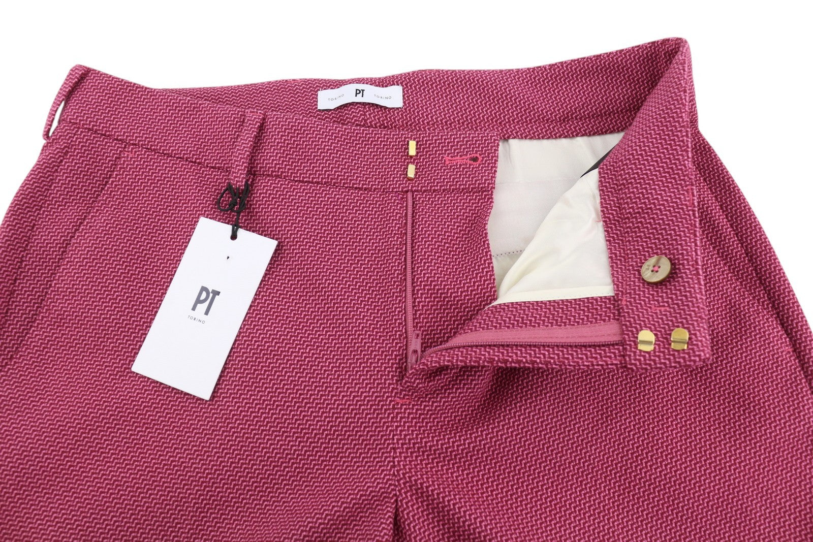 PT TORINO New York Women Trousers 42 W30 Purple Patterned Ankle Length Tapered