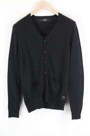 REPLAY Wool  Cardigan S  Knit Jumper Black Long Sleeve with Pocket