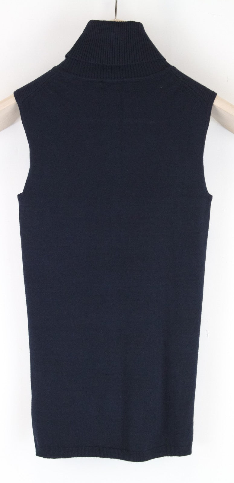 SUISTUDIO Womens Pullover Vest 2XS Navy High-Neck Sleeveless Knit Jumper