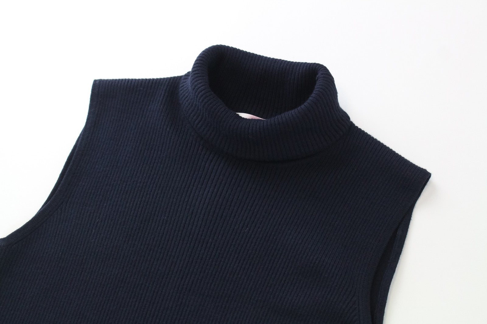 SUISTUDIO Womens Pullover Vest 2XS Navy High-Neck Sleeveless Knit Jumper