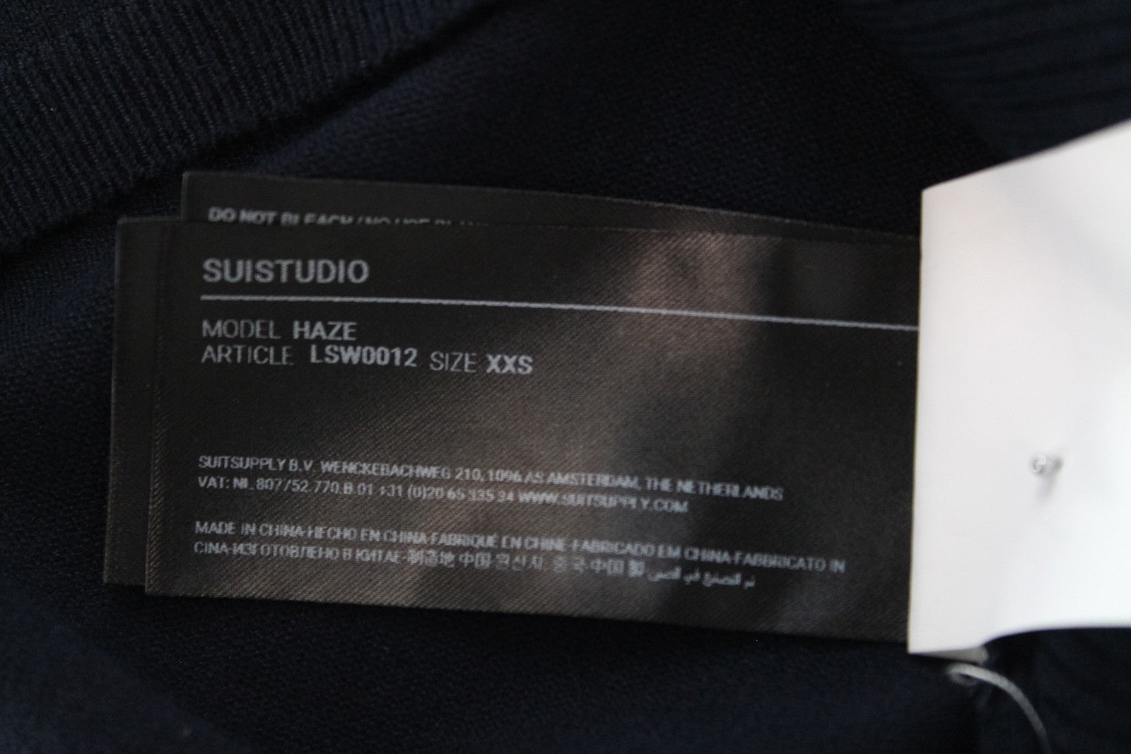 SUISTUDIO Womens Pullover Vest 2XS Navy High-Neck Sleeveless Knit Jumper