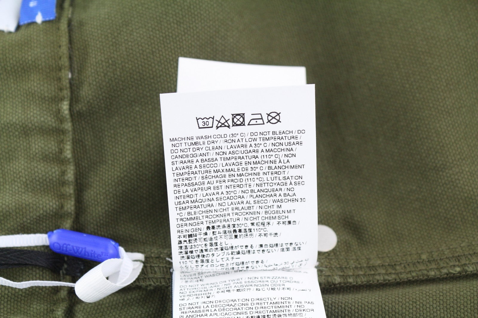 OFF-WHITE c/o VIRGIL ABLOH Garmdyed Canv Relax Men Jeans W34 Green RRP€799