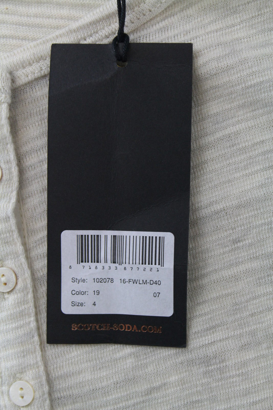 MAISON SCOTCH Grey Henley Top XL Womens Long Sleeve   T-Shirt