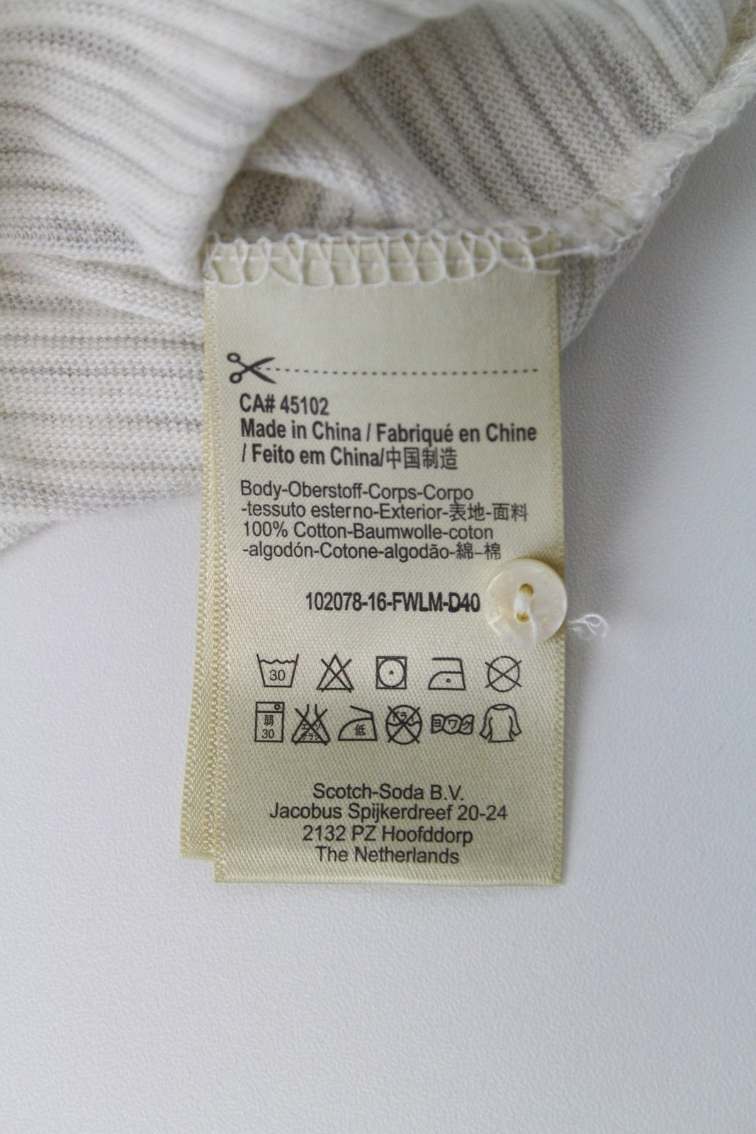 MAISON SCOTCH Grey Henley Top XL Womens Long Sleeve   T-Shirt