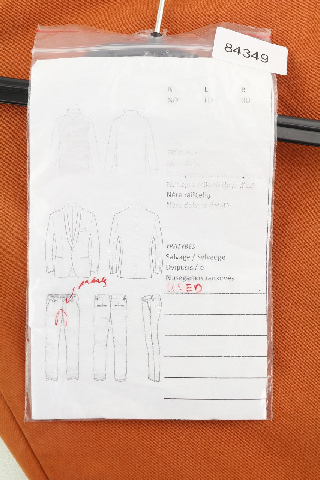 NUDIE JEANS Khaki Slim Org. Warm Orange Men Trousers W31/L32 Chino Zip Fly Logo