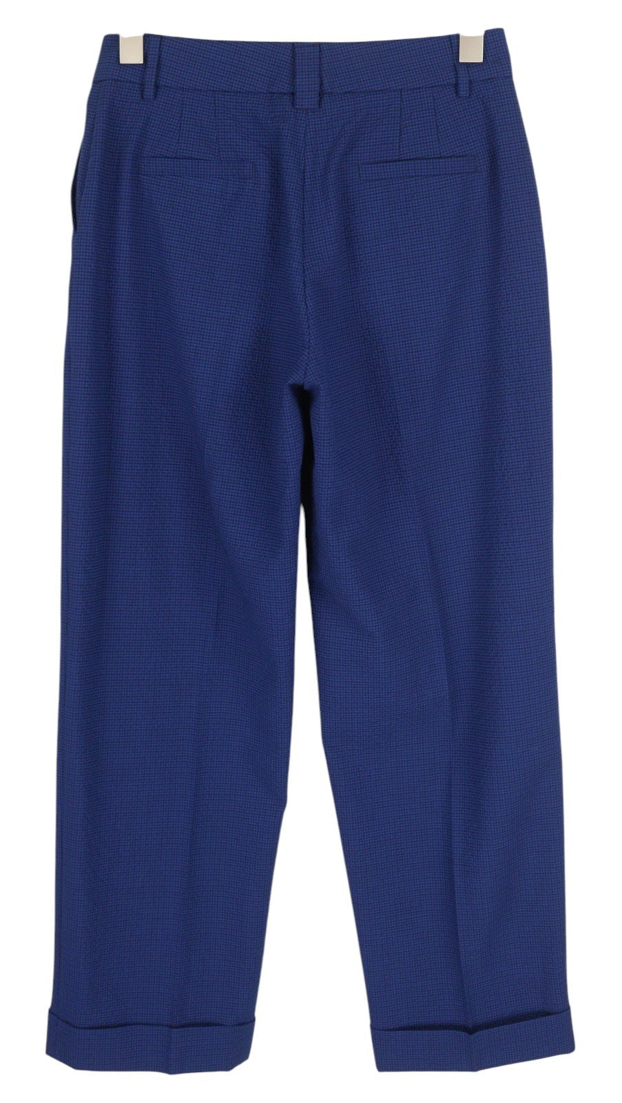 PT TORINO Ambra Women Trousers 40 W30 Blue Patterned Turn-Up Tapered Ankle