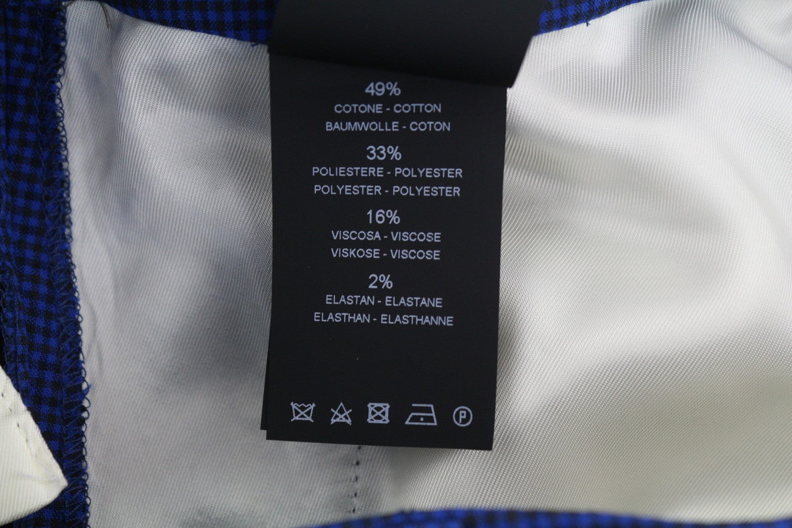 PT TORINO Ambra Women Trousers 40 W30 Blue Patterned Turn-Up Tapered Ankle