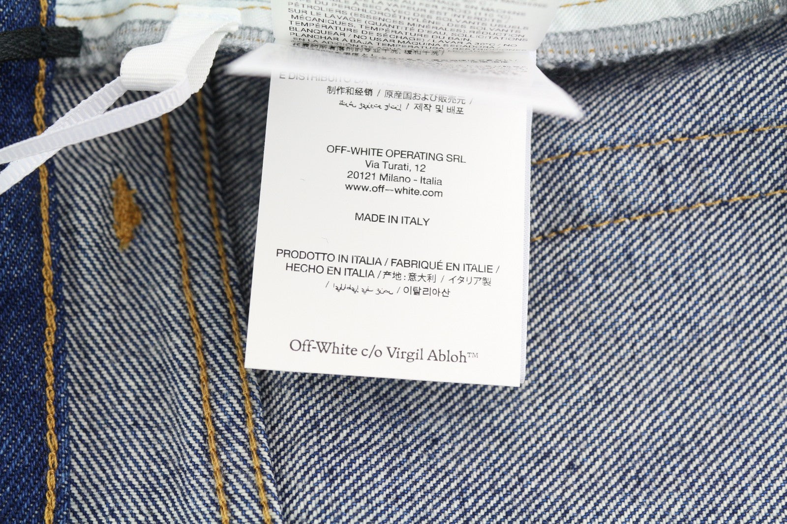 OFF-WHITE Arr Skate Men Jeans W34 Denim Washed Blue Regular Fit Button RRP€645