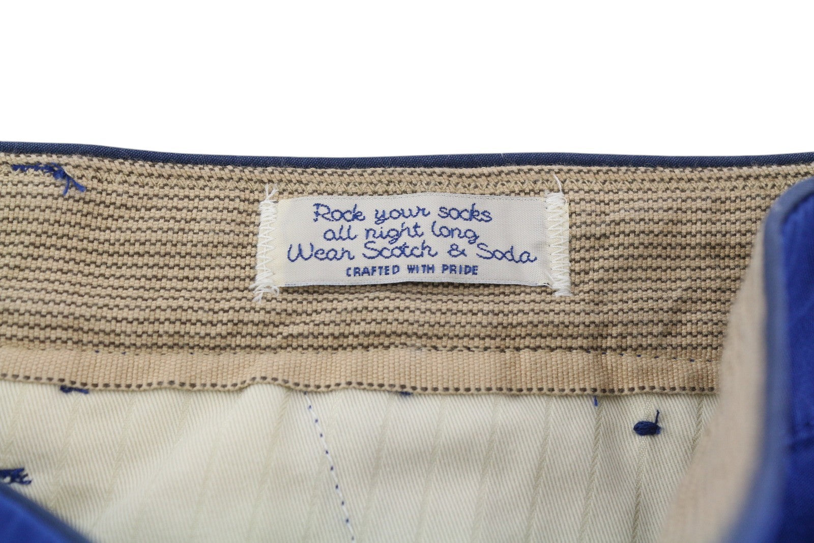 SCOTCH & SODA Men's Shorts W31 Blue Cargo Zip Fly 5-Design Pockets Logo Casual