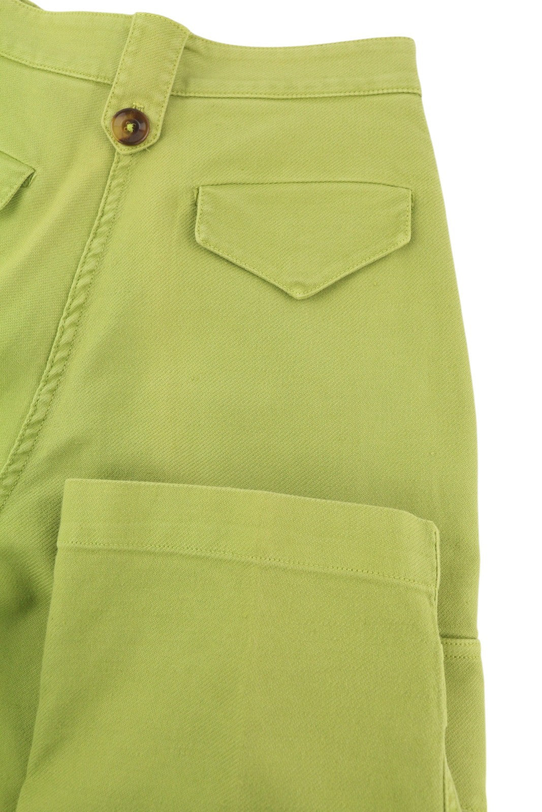 PT TORINO Zoe Women Trousers 38 W25 Green Cargo High Waist Linen Blend Tapered