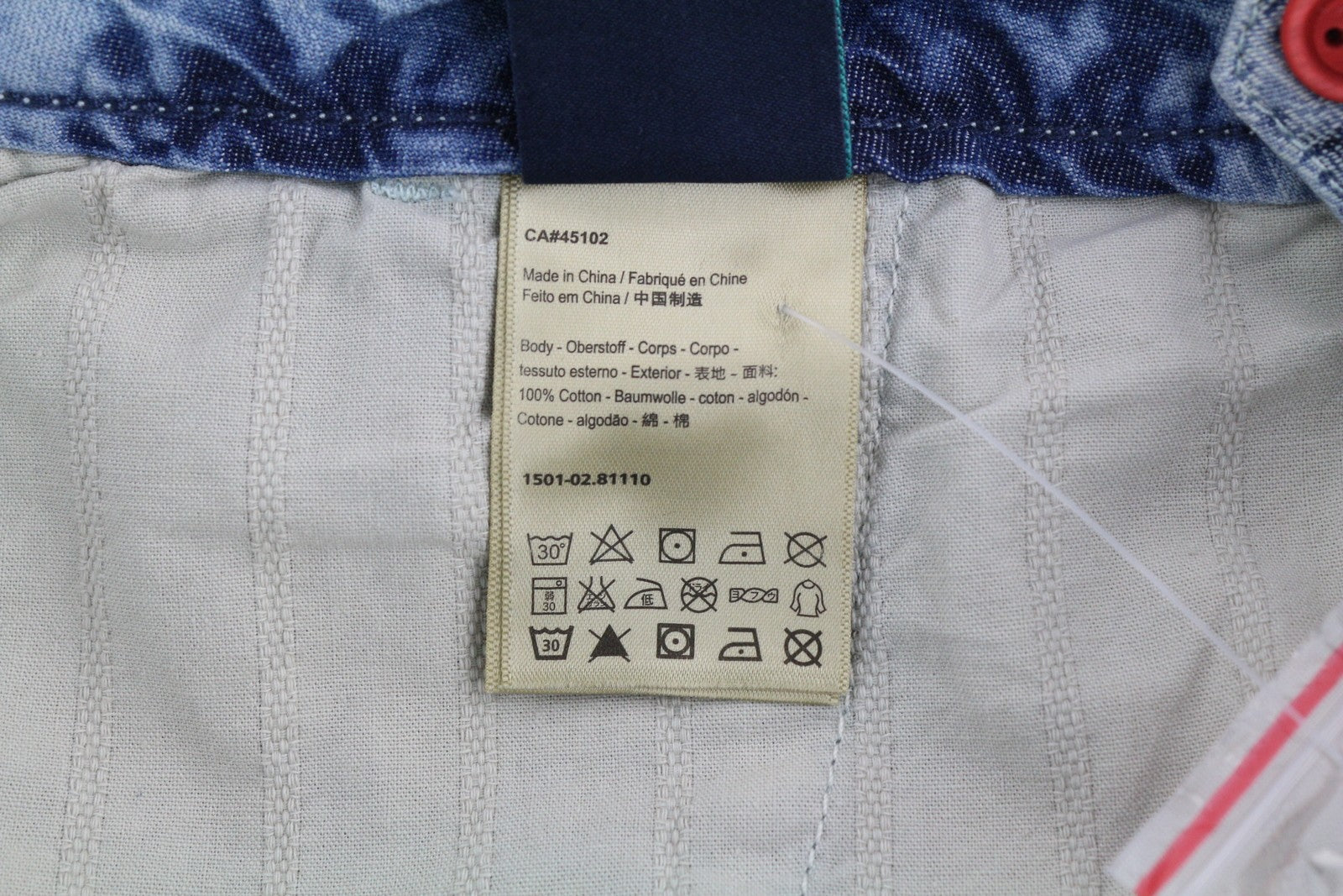 SCOTCH & SODA Men Shorts W32 Chino Washed Blue Embroidered Zipper Logo Casual