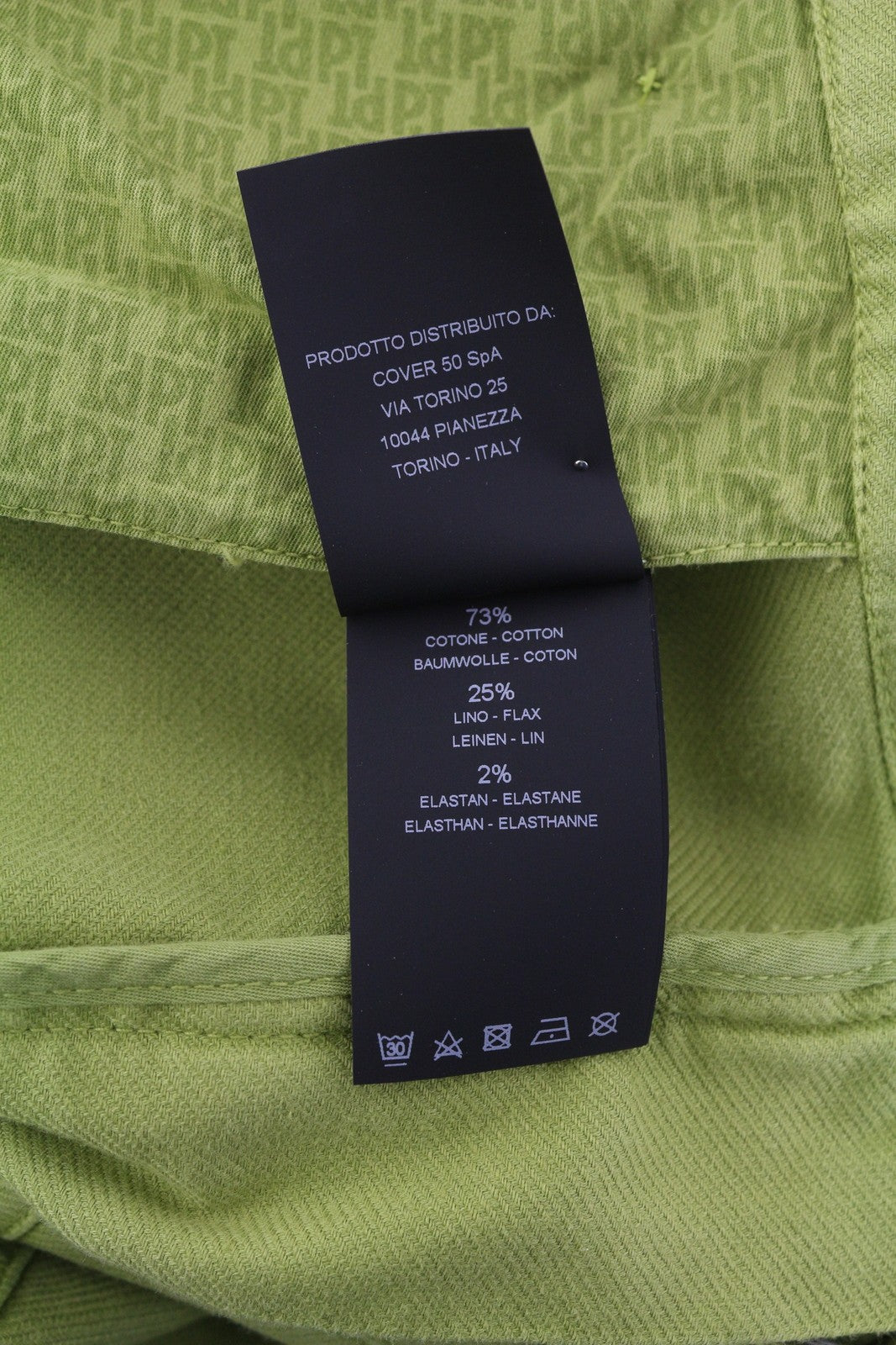 PT TORINO Zoe Women Trousers 42 W28 Green Cargo High Waist Linen Blend Tapered