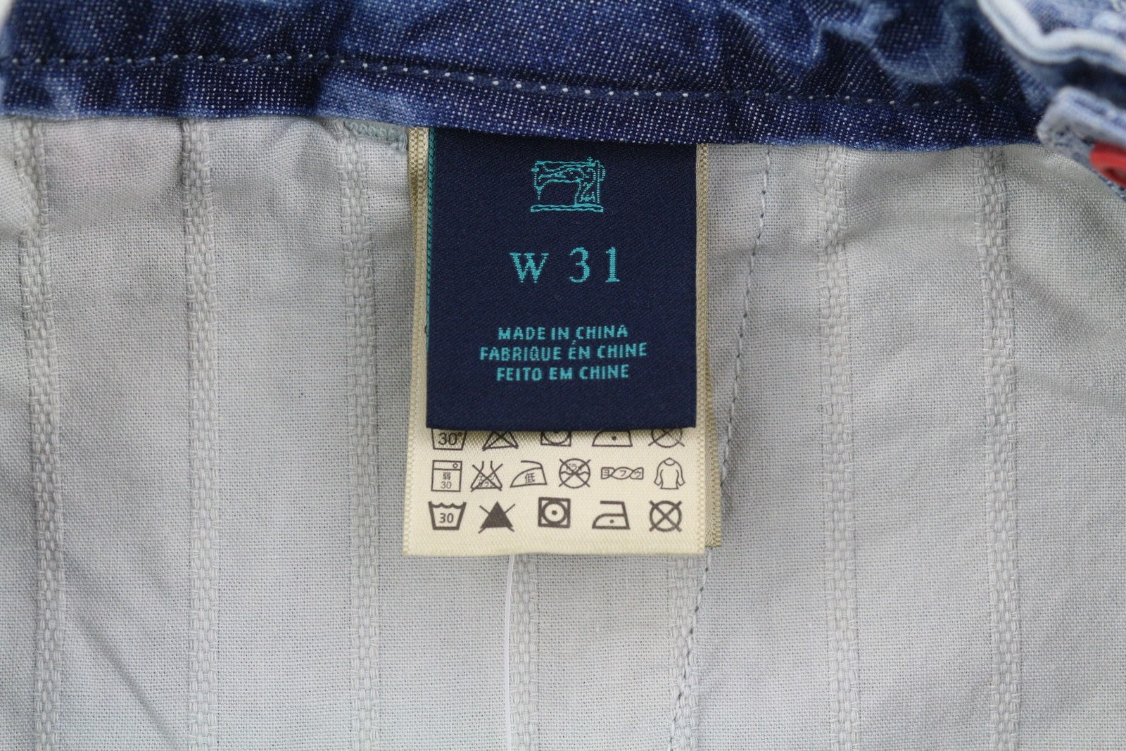 SCOTCH & SODA Men Shorts W31 Chino Washed Blue Embroidered Zip Fly Logo Casual