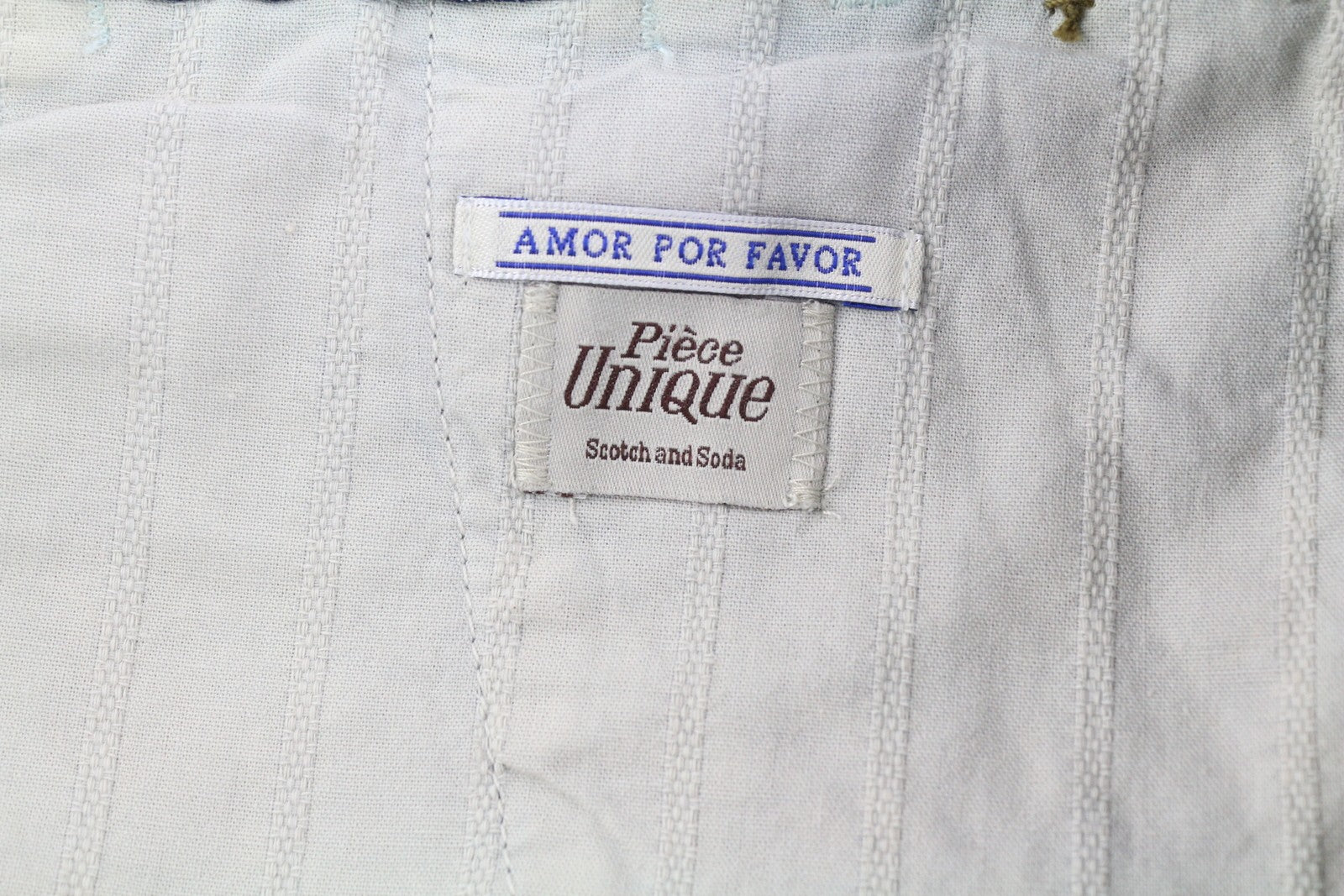 SCOTCH & SODA Men Shorts W31 Chino Washed Blue Embroidered Zip Fly Logo Casual