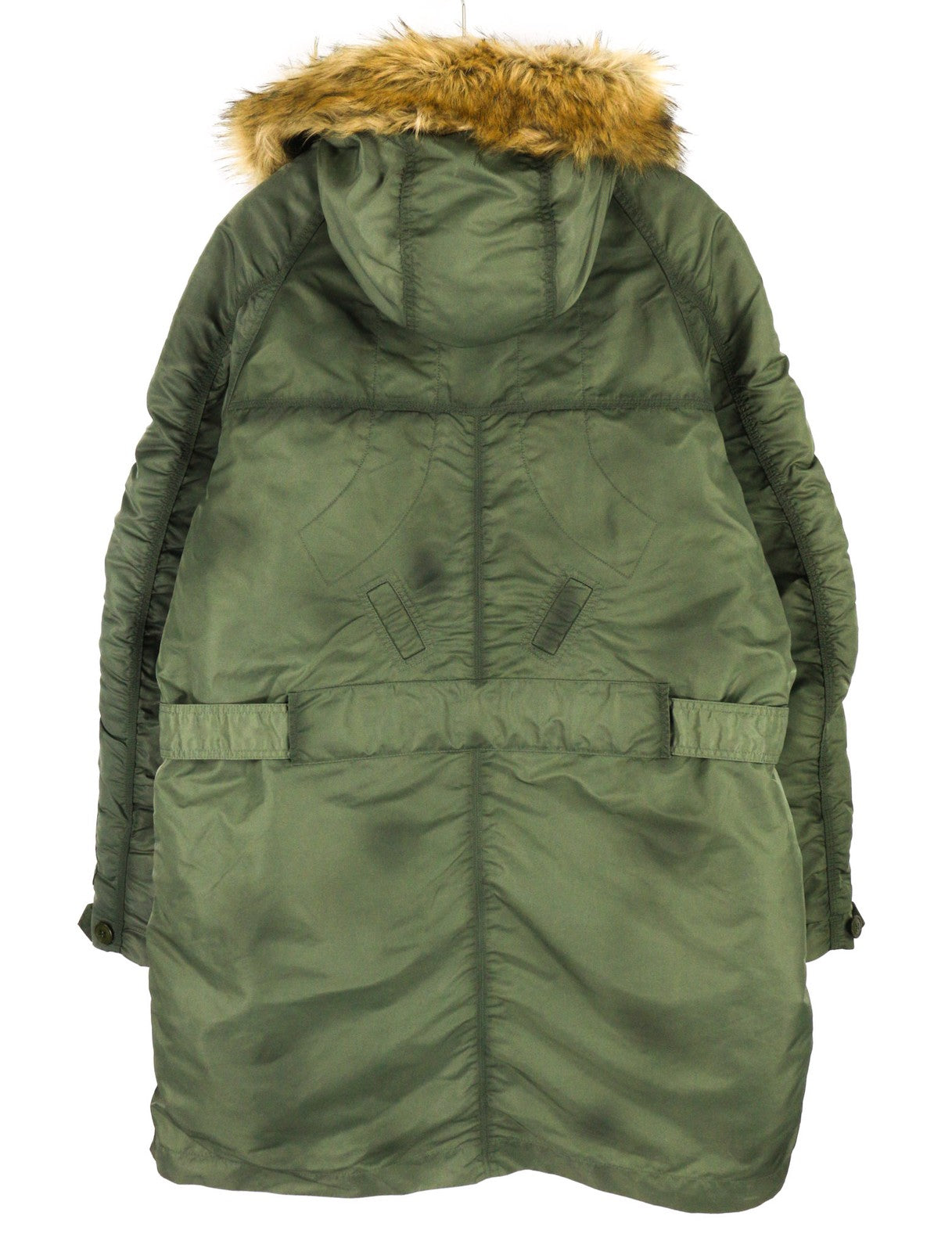 DIESEL W-Claud Mens Jacket L Oversized Parka RRP€395 Removable Faux Fur Hood